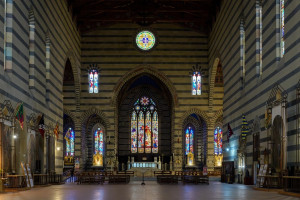 interior of the basilica of san francesco  siena  italy